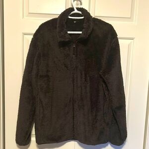 Cozy Brown/Black Fleece zip up